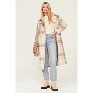 Wish The Label Neutral Plaid Empire Coat Size S Women Outerwear
